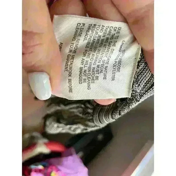 KAREN MILLEN 1 Vintage Grey Multi Zig Zag Knit Croche Midi Jumper Dress - Picture 4 of 5